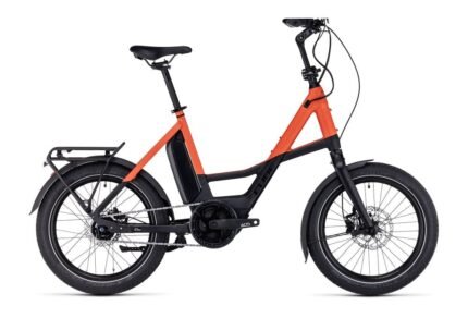 Vélo ville électrique Cube compact hybrid 500 black´n´sparkorange