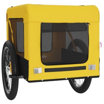Remorque chariot transport de vélo pour animaux de compagnie jaune 02_0044319