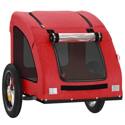 Remorque chariot transport de vélo pour animaux de compagnie rouge 02_0044349