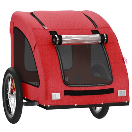 Remorque chariot transport de vélo pour animaux de compagnie rouge 02_0044348