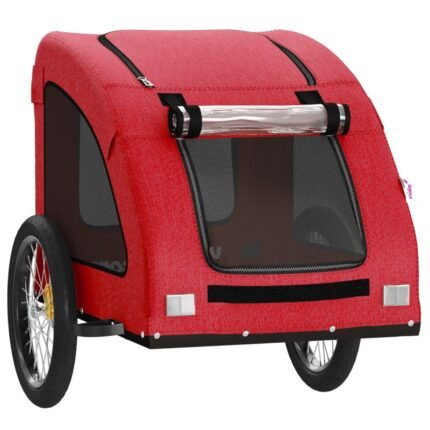 Remorque chariot transport de vélo pour animaux de compagnie rouge 02_0044351