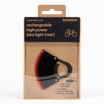 Eclairage vélo led rechargeable arrière 37 lumens Curve Bookman