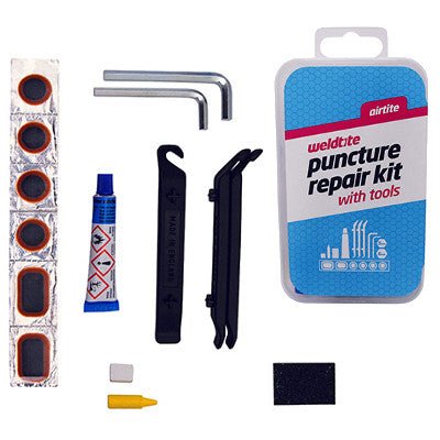 Kit de réparation pour crevaison pneu vélo avec multi-outils