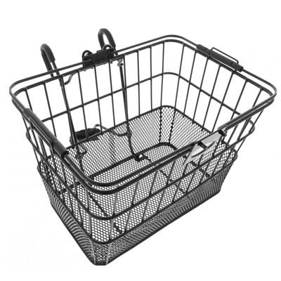 Panier amovible noir sur guidon avec fixation rapide