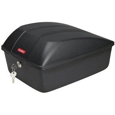 Top case Klickfix Bike Box GTA sur porte bagage vélo